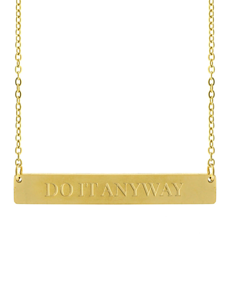 Do It Anyway Bar Necklace | Gold - Teresa Collins Studio