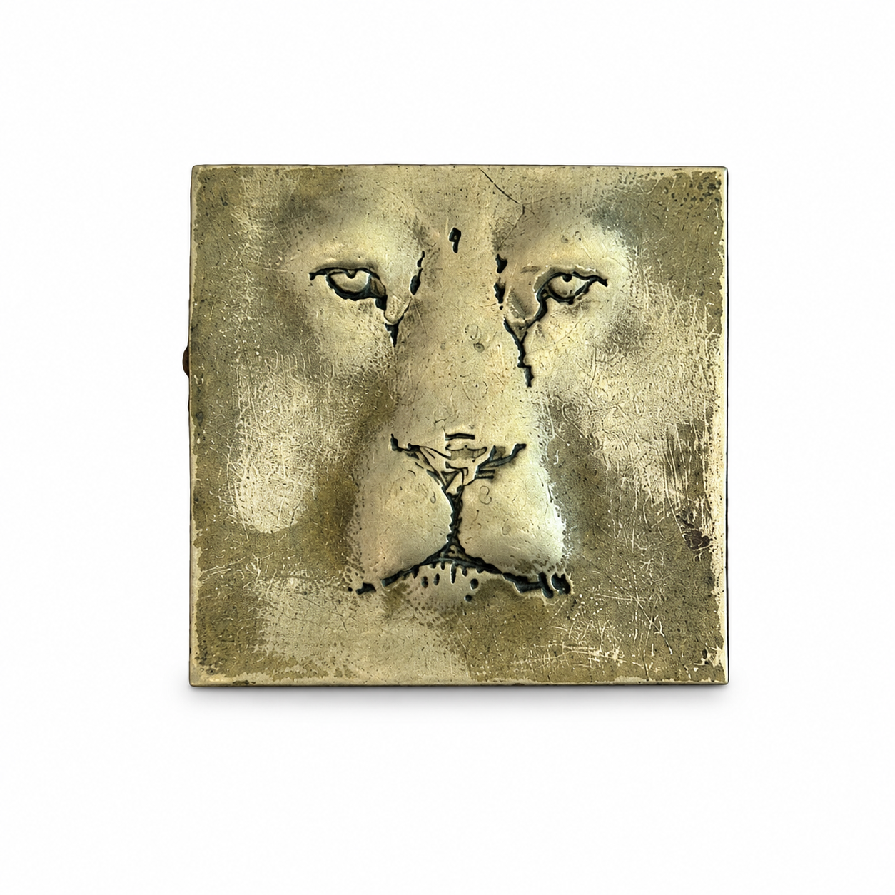 Square Lion Face Pin