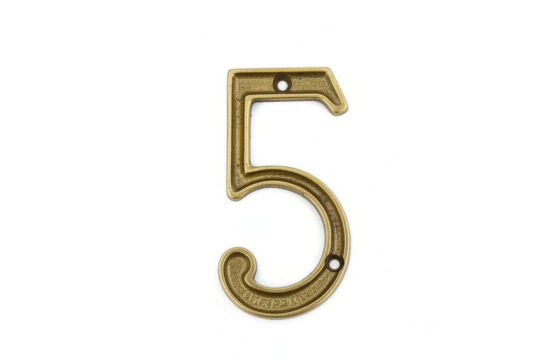 Solid Brass Number 5 reference image