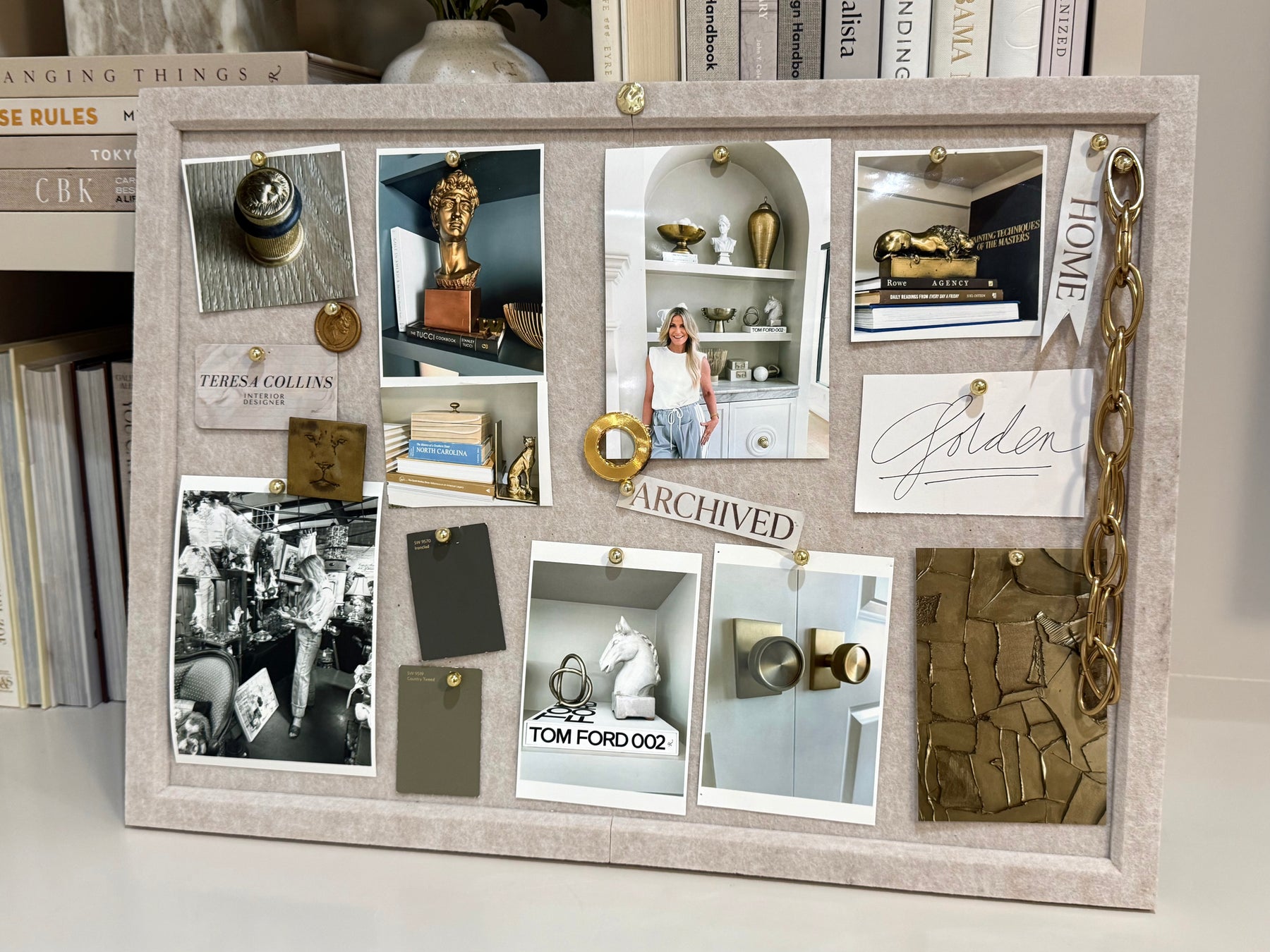 Capri beige felt message pin board reference image