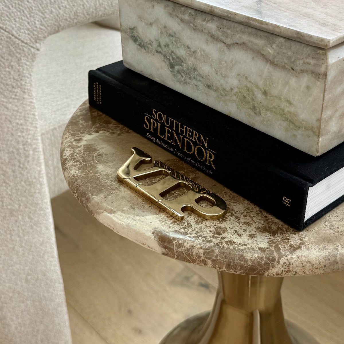 Vintage VIP Solid Brass by RUSS styled in Teresa’s home