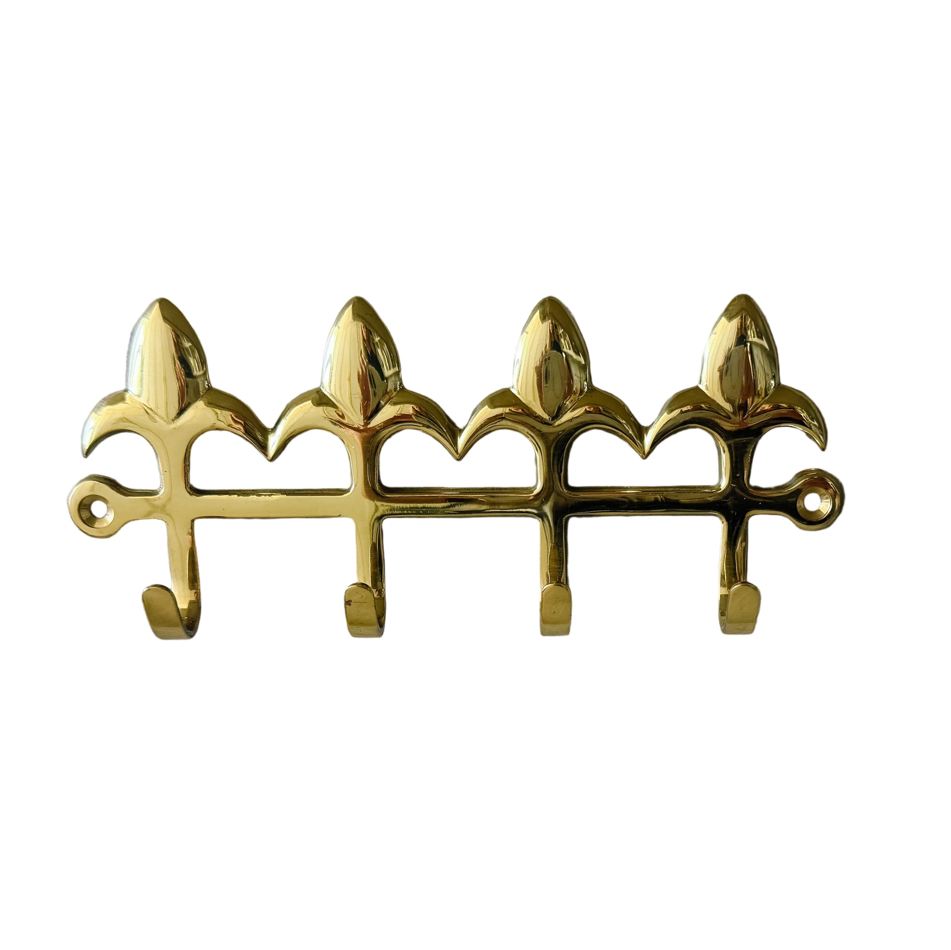 Fleur De Lis French Lilies Solid Brass 4 Hook product image