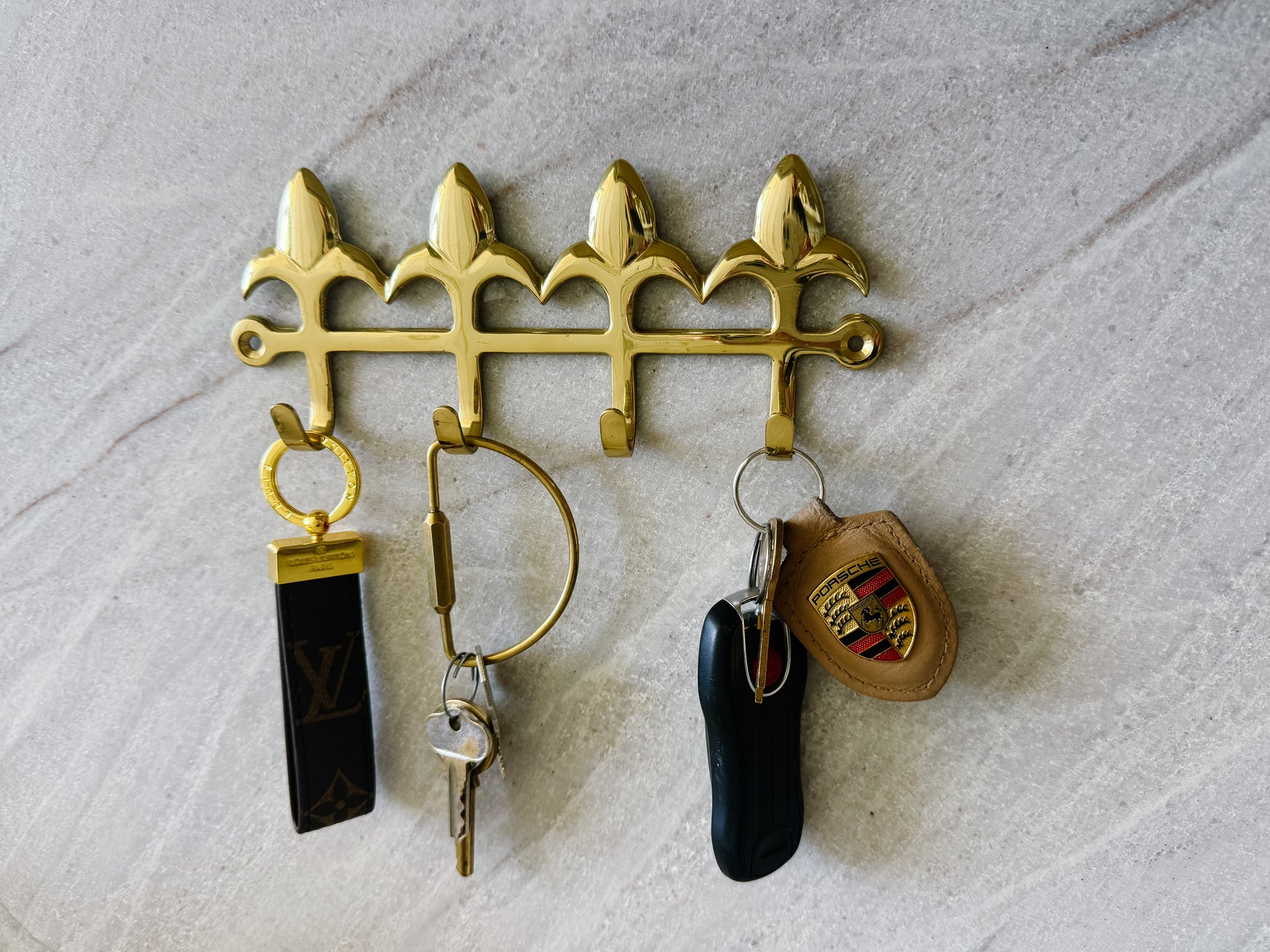 Fleur De Lis French Lilies Solid Brass 4 Hook product image