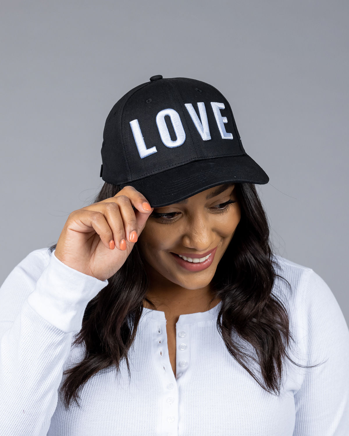 Love Embroidered Hat styled in Teresa’s home