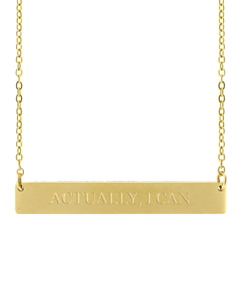 Actually, I Can Bar Necklace | Gold - Teresa Collins Studio