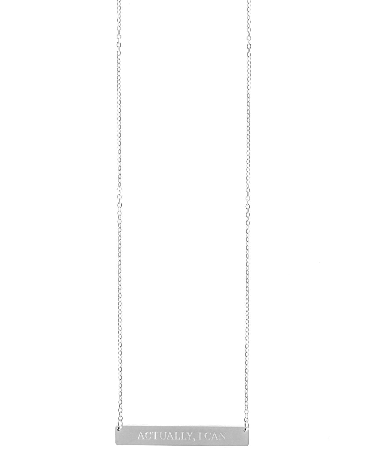 Actually, I Can Bar Necklace | Silver - Teresa Collins Studio