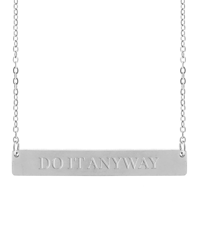 Do It Anyway Bar Necklace | Silver - Teresa Collins Studio