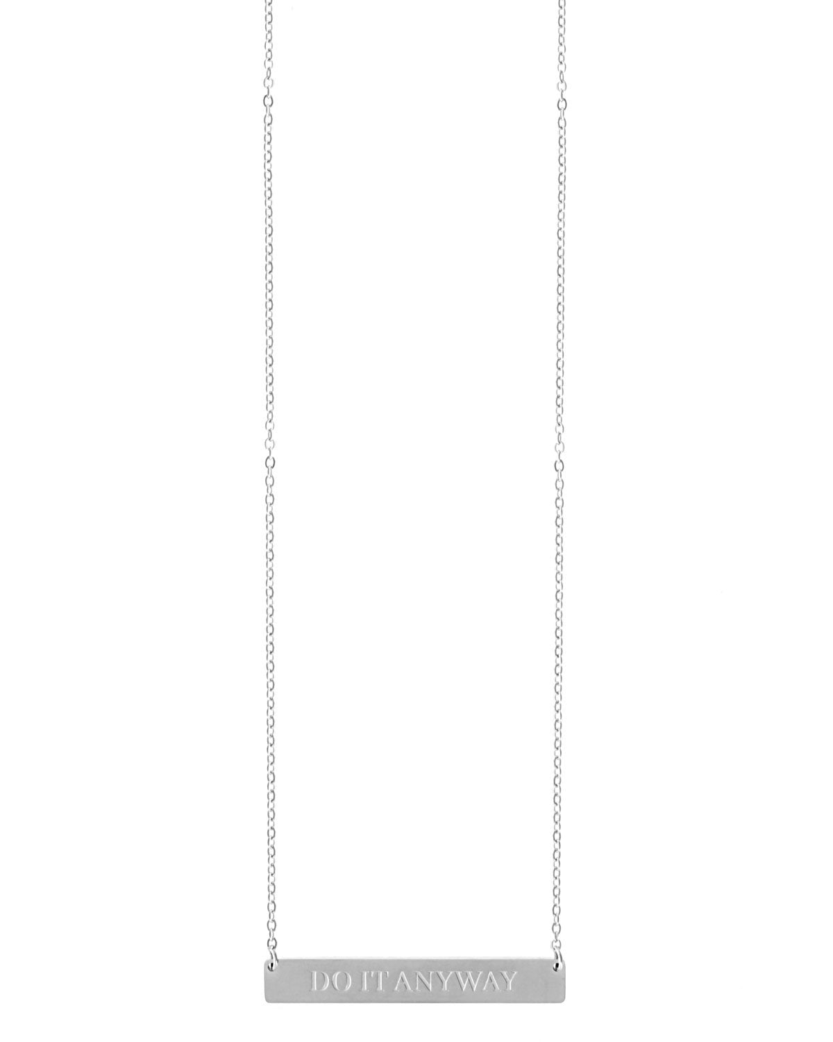 Do It Anyway Bar Necklace | Silver - Teresa Collins Studio