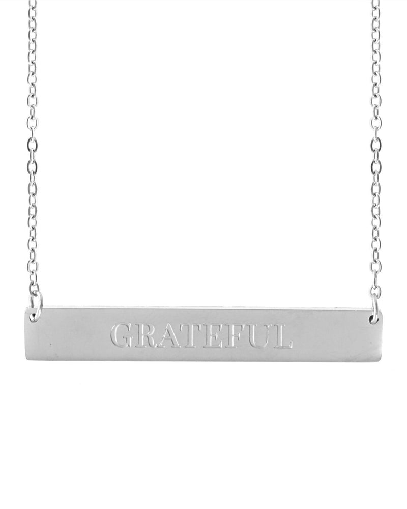 Grateful Bar Necklace | Silver - Teresa Collins Studio