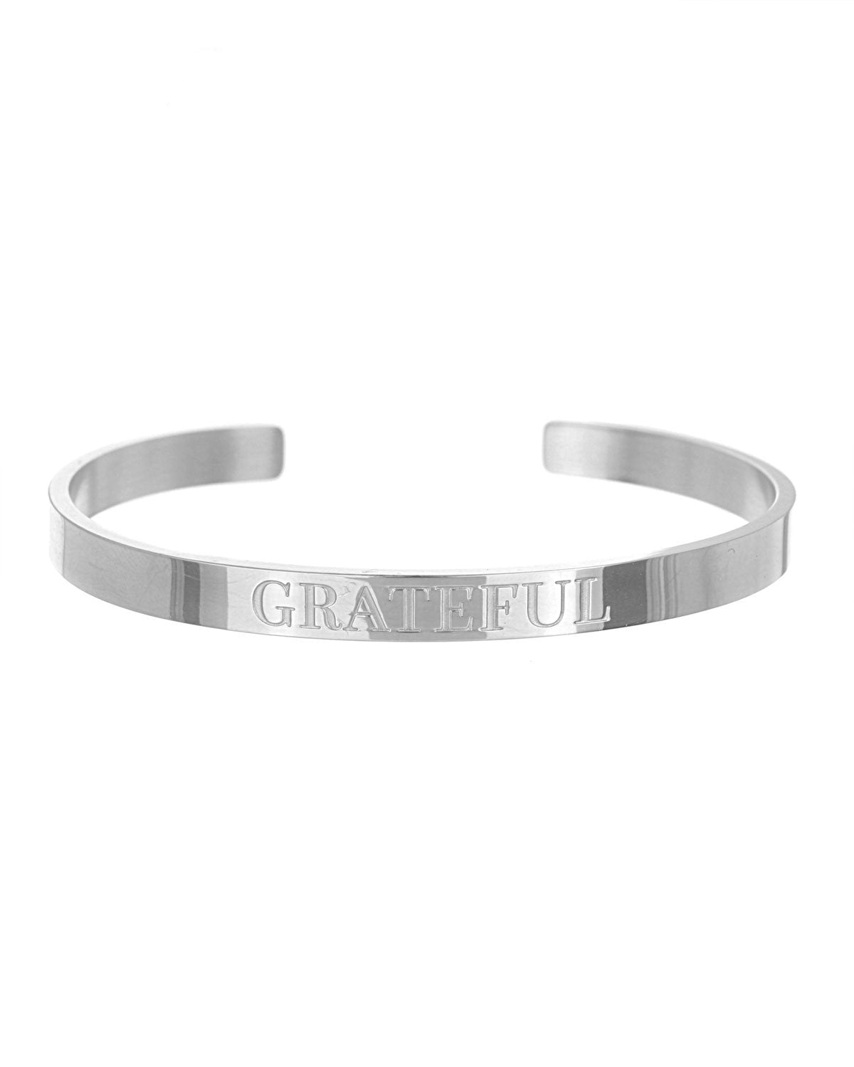 Grateful Open Cuff Bracelet | Silver - Teresa Collins Studio