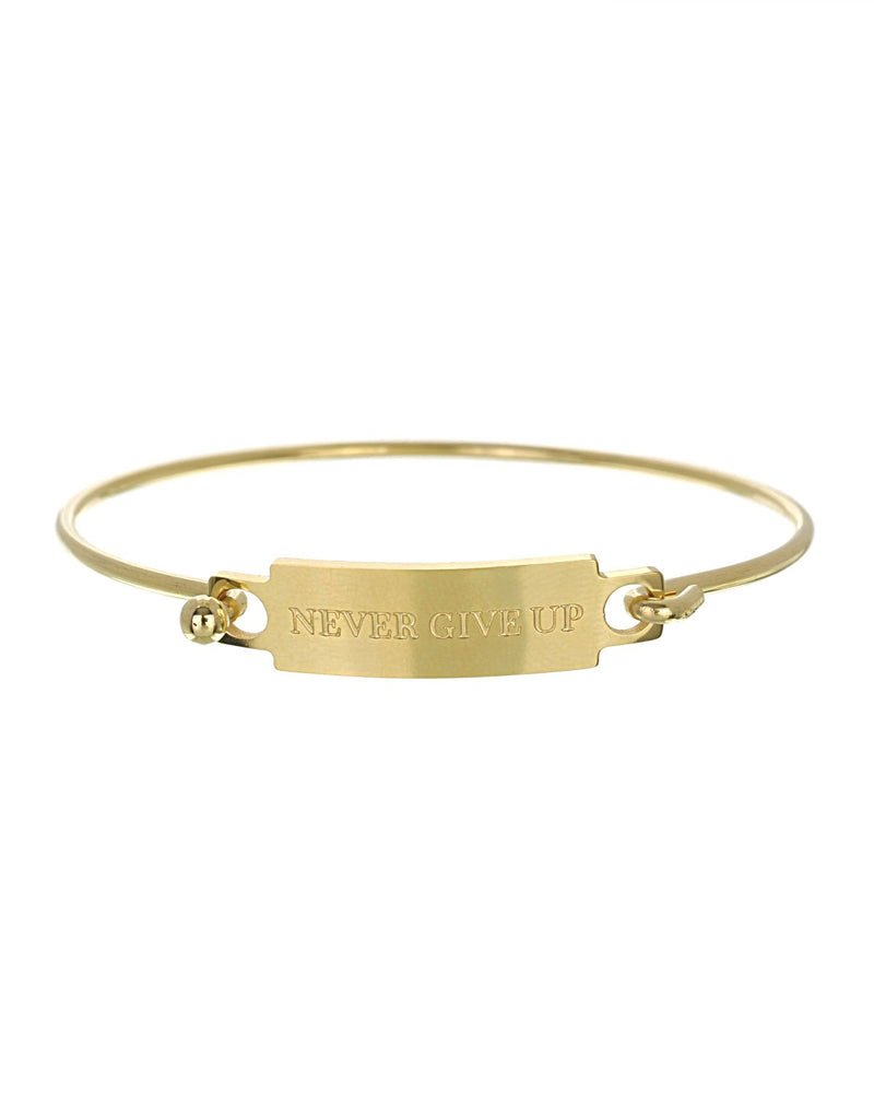 Never Give Up Bangle Bracelet | Gold - Teresa Collins Studio
