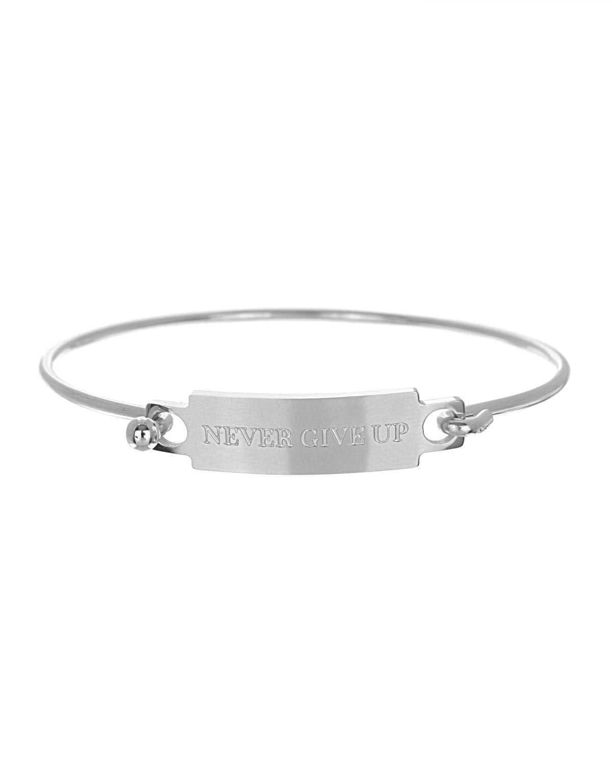 Never Give Up Bangle Bracelet | Silver - Teresa Collins Studio