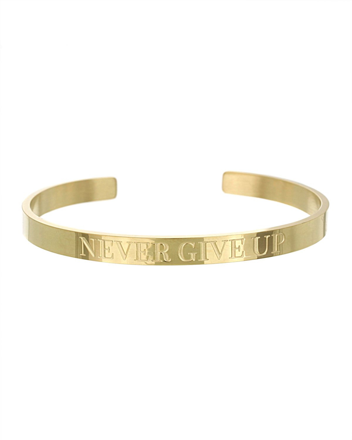 Never Give Up Open Cuff Bracelet | Gold - Teresa Collins Studio